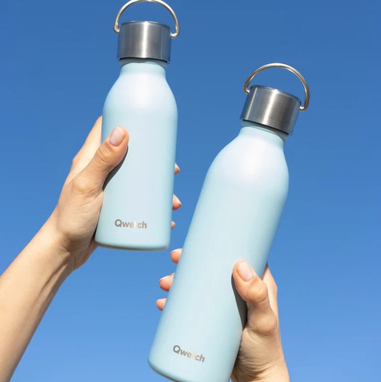 Isotherme drinkfles pastel blauw Qwetch - 600 ml - 2